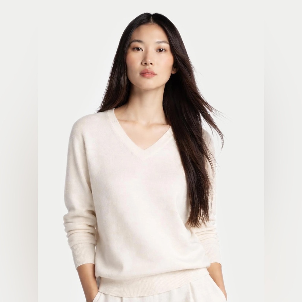 Equipment Soft Ivory V-Neck Sweater